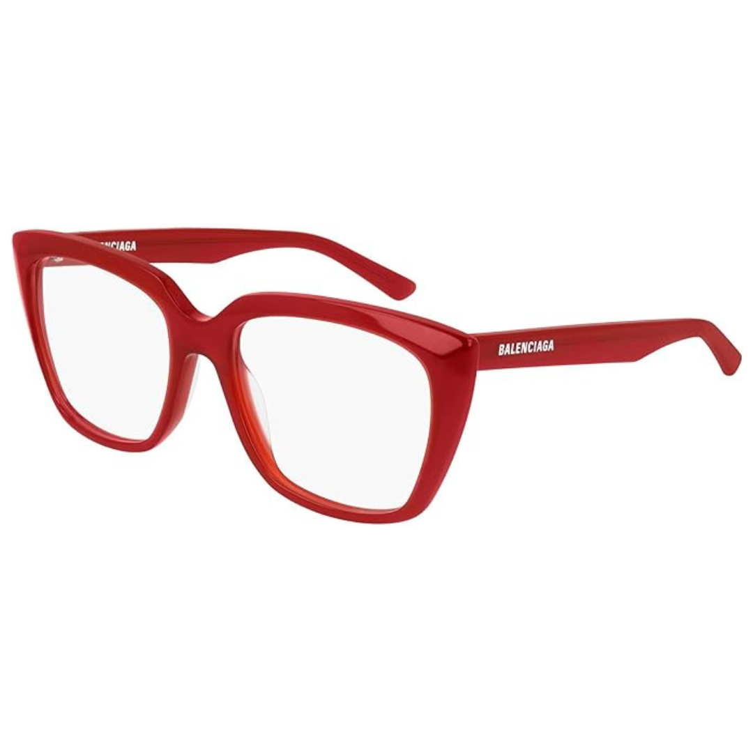Balenciaga BB0062O 004 Women's Eyeglasses, Full Rim Optical Frame, Red, 53mm
