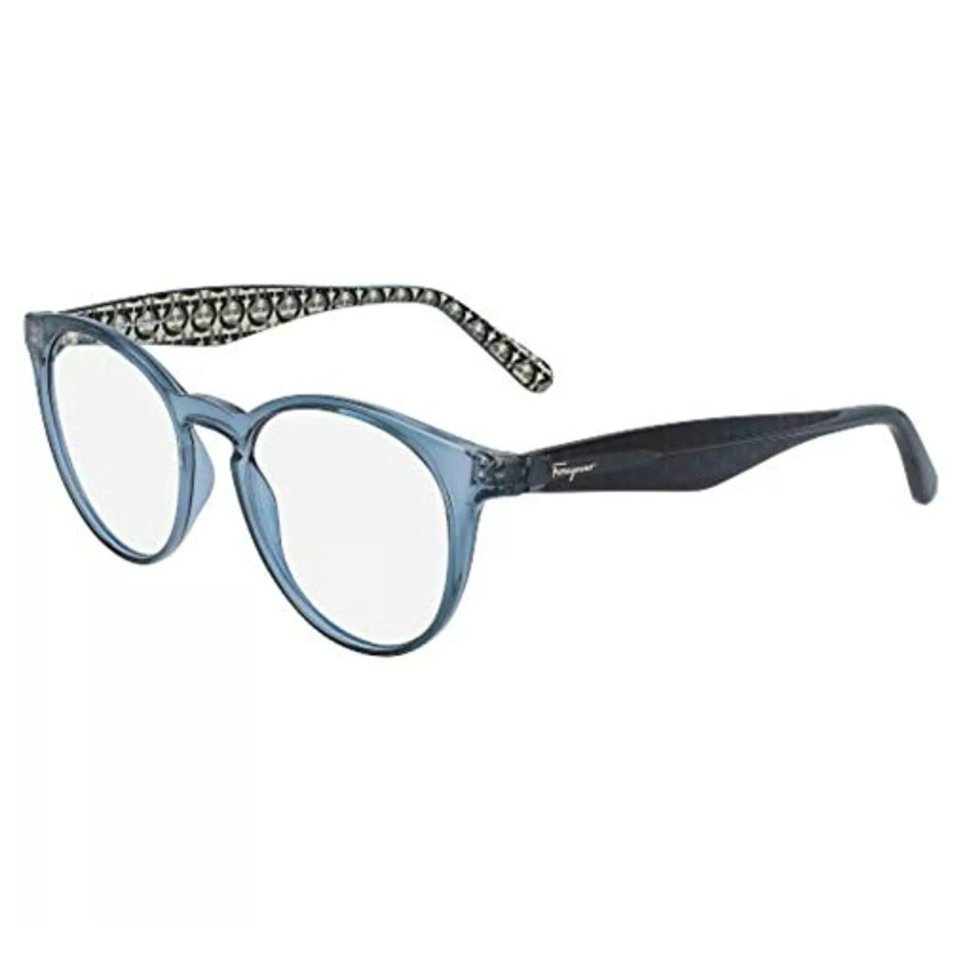 Salvatore Ferragamo SF 2867 462 Crystal Light Blue Eyeglasses 49mm w/SF Case