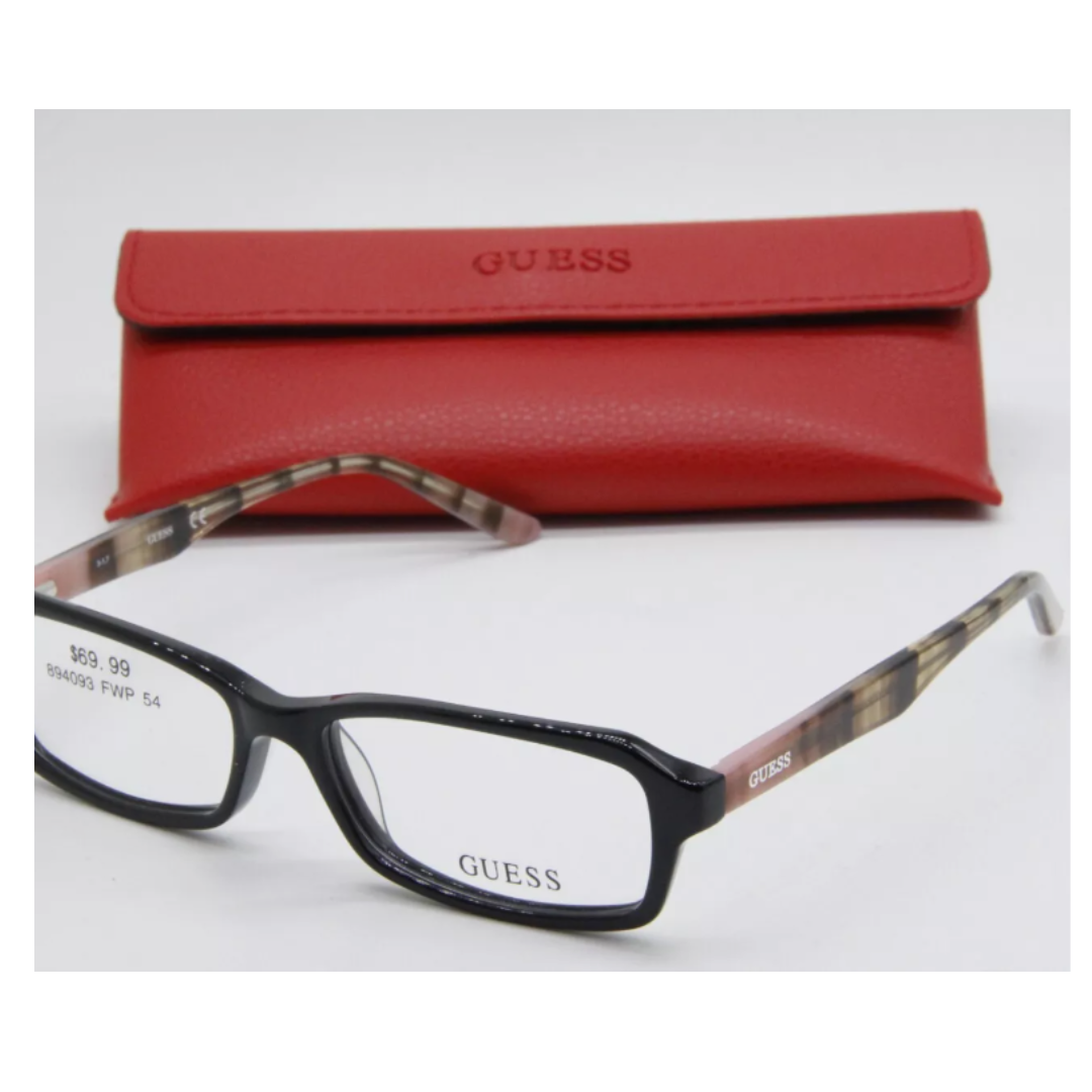 GUESS 2458 BLK BLACK BROWN PINK AUTHENTIC EYEGLASSES FRAMES W/CASE 54-15
