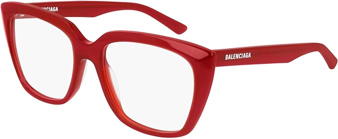 Balenciaga BB0062O 004 Women's Eyeglasses, Full Rim Optical Frame, Red, 53mm