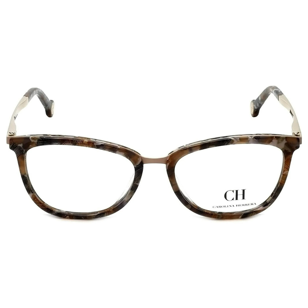 Carolina Herrera Designer Eyeglasses VHE094K-0323 in Brown-Pattern 52mm DEMO LENS