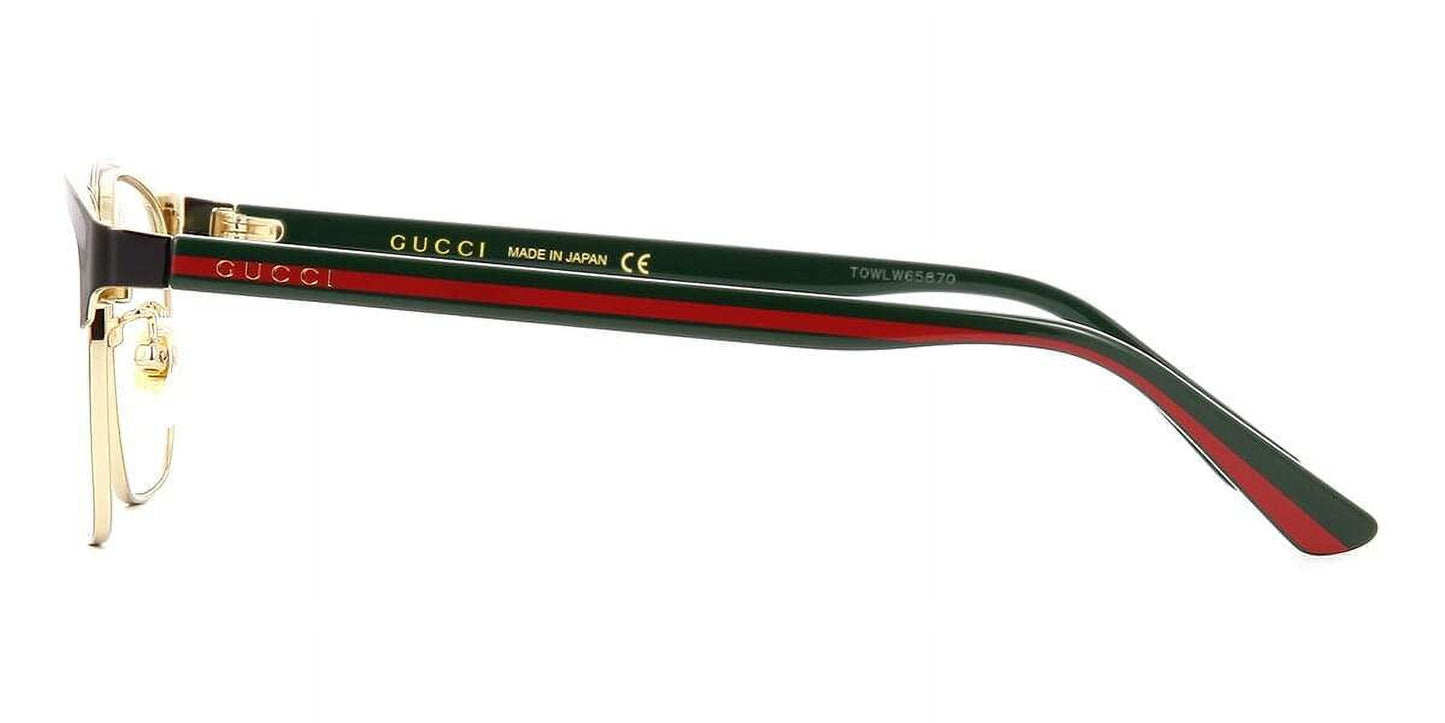 Gucci GG0934OA Eyeglasses Men Black Gold Red Rectangle 54 New 100% Autentic