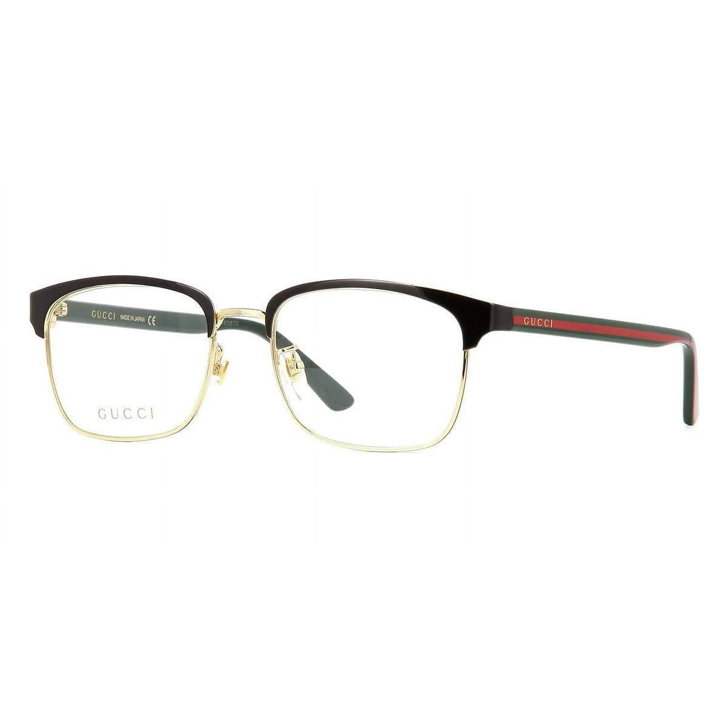 Gucci GG0934OA Eyeglasses Men Black Gold Red Rectangle 54 New 100% Autentic