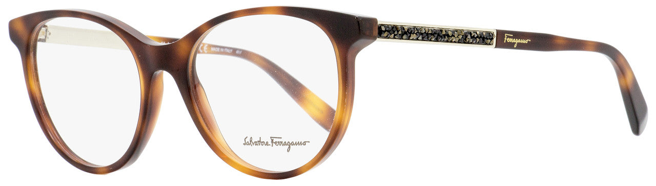 Salvatore Ferragamo Oval Eyeglasses SF2805R 212 Havana/Gold 52mm 2805