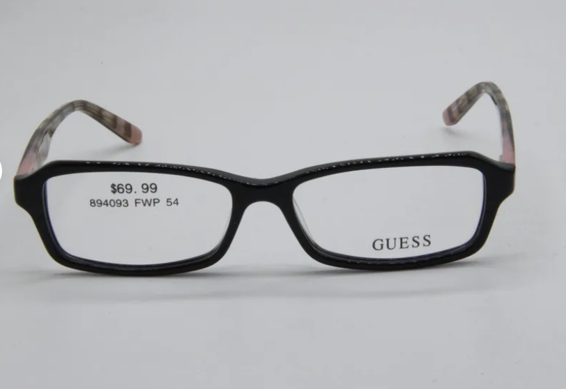 GUESS 2458 BLK BLACK BROWN PINK AUTHENTIC EYEGLASSES FRAMES W/CASE 54-15