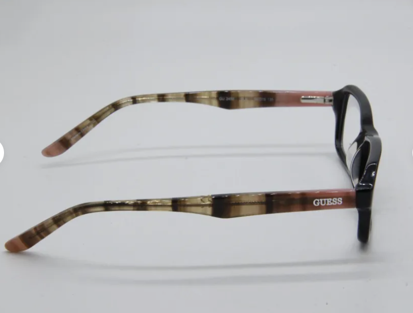 GUESS 2458 BLK BLACK BROWN PINK AUTHENTIC EYEGLASSES FRAMES W/CASE 54-15