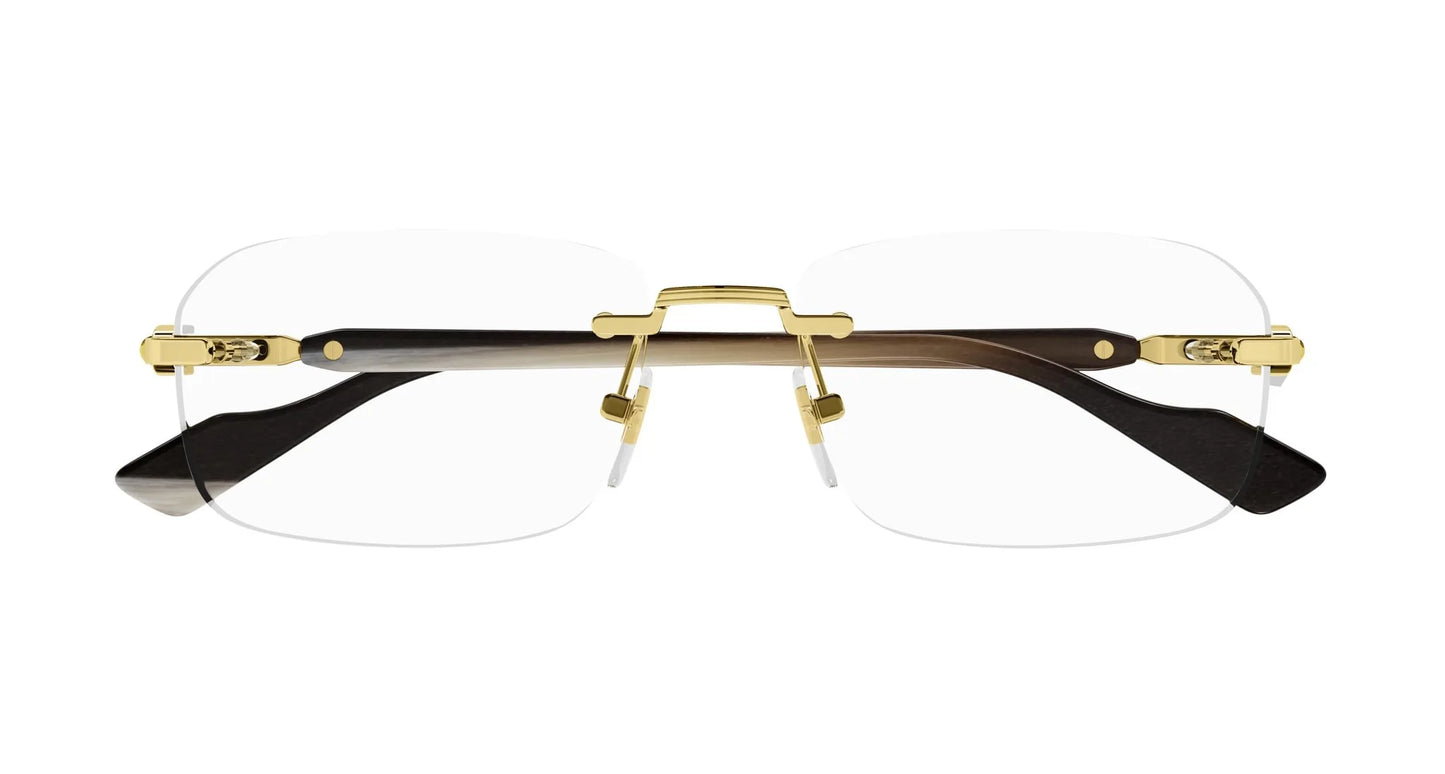 Gucci GG1221O Eyeglasses 002 - Gold/Brown - Transparent Unisex