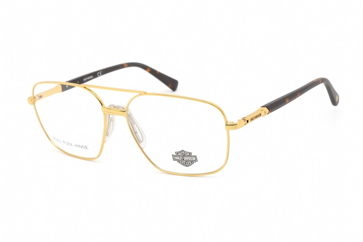 Harley Davidson HD0827 Full Rim Wayfarer Pale Gold Eyeglasses