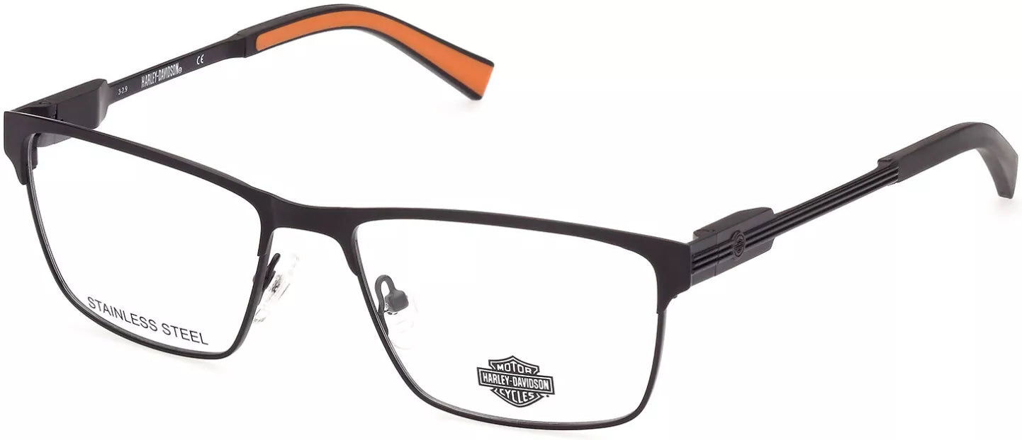Harley Davidson HD9009 002 Matte Black Metal Optical Eyeglasses Frame 55-17-145