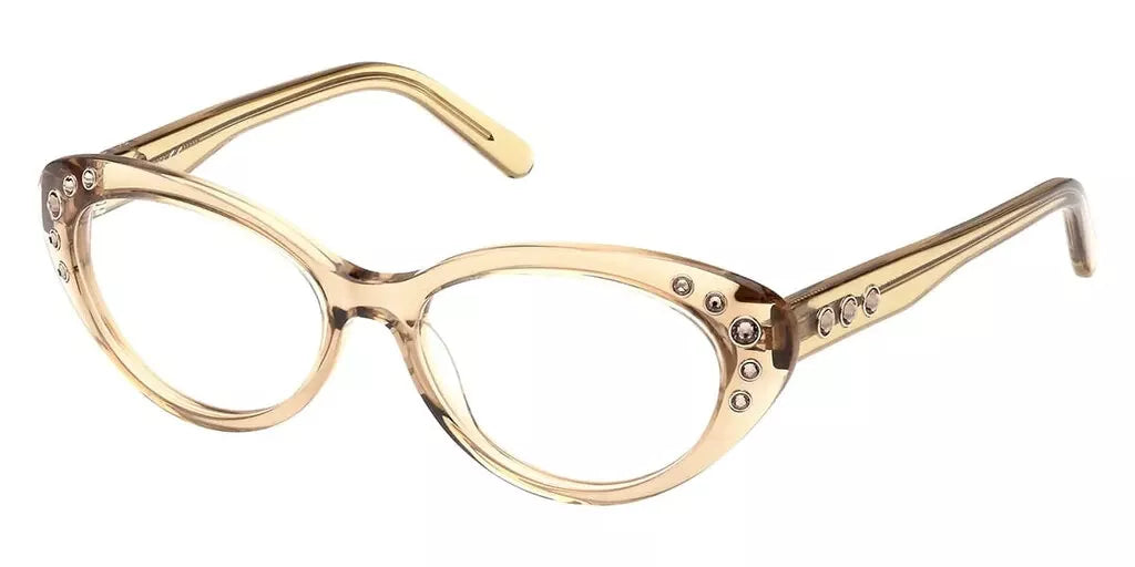 Swarovski SK5429 045 Yellow Cat Eye Plastic Optical Eyeglasses Frame 53-16-140 Designer Eyewear