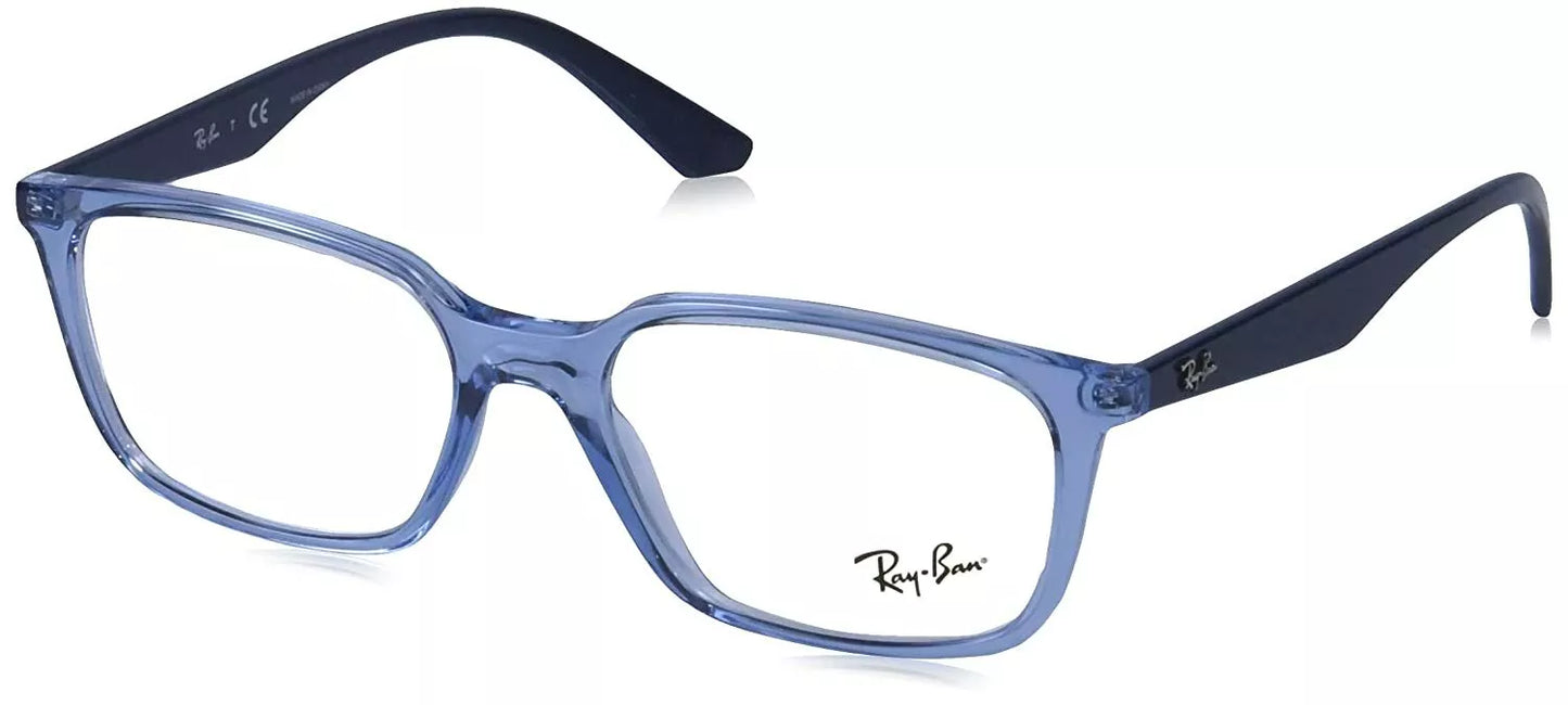 New Ray-Ban RX7176 5941 Transparent Blue 54/17/140 Authentic Unisex Eyeglasses