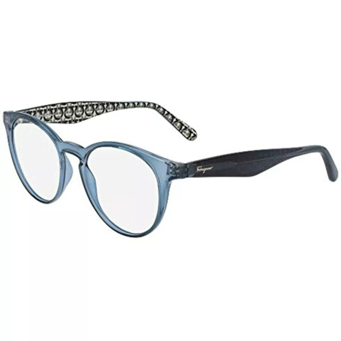 Salvatore Ferragamo SF 2867 462 Crystal Light Blue Eyeglasses 49mm w/SF Case