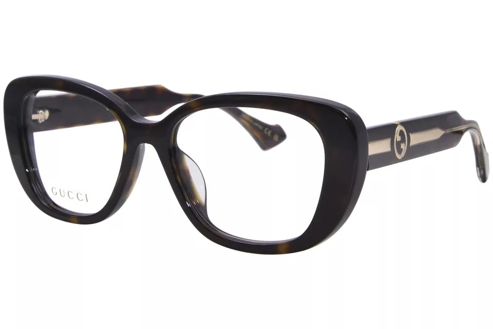 Gucci GG1559OK 001 Eyeglasses Frame Women's Black Crystal Full Rim Cat Eye 54mm