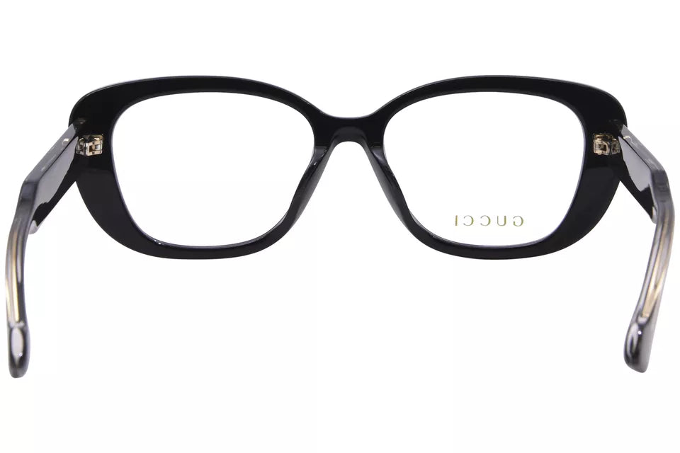 Gucci GG1559OK 001 Eyeglasses Frame Women's Black Crystal Full Rim Cat Eye 54mm