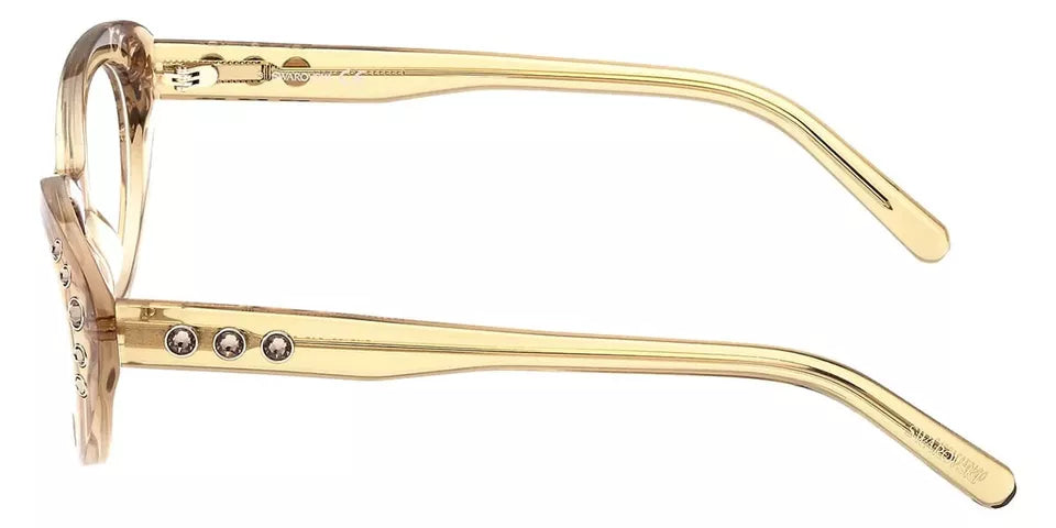 Swarovski SK5429 045 Yellow Cat Eye Plastic Optical Eyeglasses Frame 53-16-140 Designer Eyewear