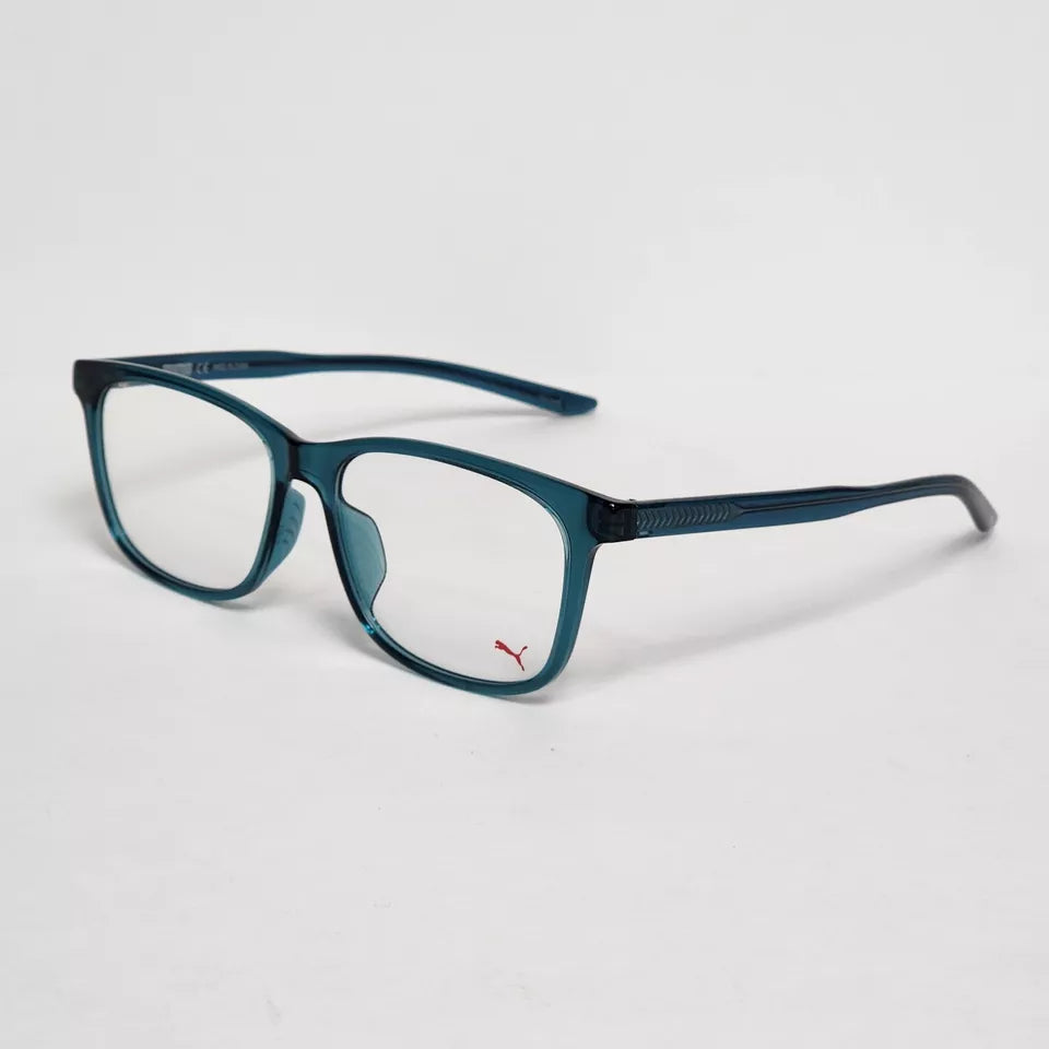Puma PU01840A Men's Rectangular Glasses in Transparent Aqua | Size: 57mm