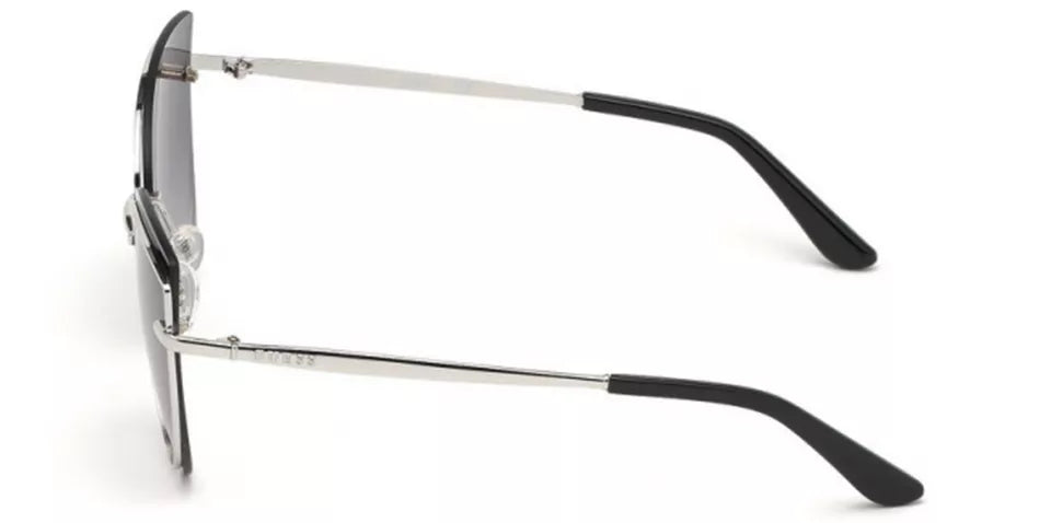 Guess Women's Silver-Tone Offset Lens Cat Eye Sunglasses - GU7617 10B