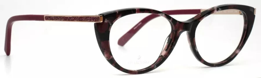 SWAROVSKI SK5413 055 Red Tortoise Womens Cat Eye Eyeglasses 51-16-145 B:39